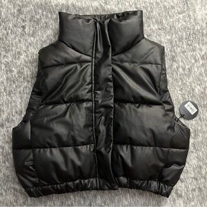 NWT Aerie Offline Faux Leather Cropped Vest
